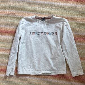Turtledove London White 'Lucky Stars' Long Sleeve Tee